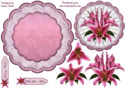 Stargazer Lillies Scallop Wobble Card with Step by Step