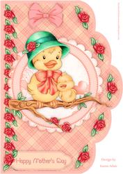 Tweet Bird A4 Scallop Card Front - Mother's Day