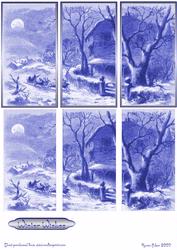 Christmas Winter Scene in Blues