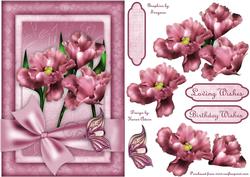 Perfect Blooms in Pink Card Front with Step by Step