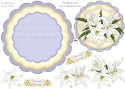 Easter Lillies Scallop Edge Wobble Card and Step by Step