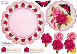Enchanted Roses Scallop Edge Wobble Card with Step by Step
