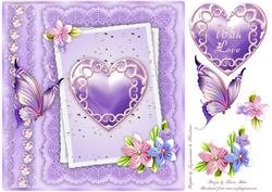 Origami Flowers, Heart and Butterfly Card with Step by Step
