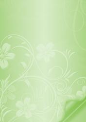 Floral Embossed with Page Curl - Light Green