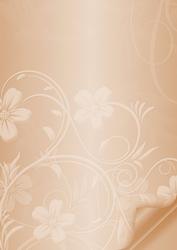 Floral Embossed with Page Curl - Beige