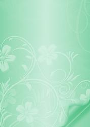 Floral Embossed with Page Curl - Green