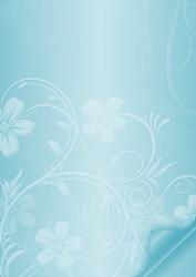 Floral Embossed with Page Curl - Aqua Blue