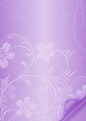 Floral Embossed with Page Curl - Purple
