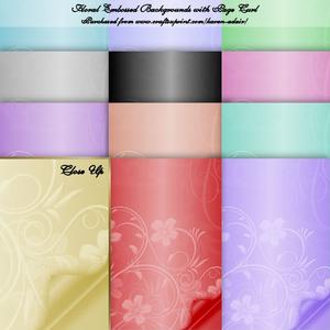 Floral Embossed Backgrounds with Page Curl