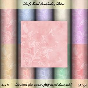 Leafy Swirls Scrapbook Paper Pack