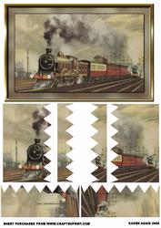 Steam Train Zig-zag Side Stacker Card Front