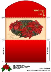 Christmas Poinsettia Money and Gift Voucher Wallet