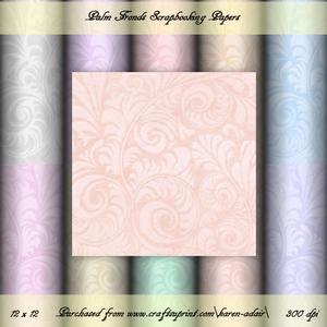 Palm Fronds Scrapbooking Paper Pack