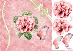 A Rose Red Square Card Front with Step by Step