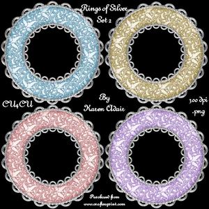 Rings of Silver Round Frames - Set 2