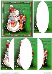 Mr Snowman Checking His Stocking - Elipse Edged Side Stacker