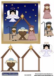 Christmas Nativity Card Front for Kids