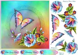 Morning Glory 7" Square Card Front with Step by Step