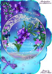 Fantasy Lilies Scallop A4 Card Front