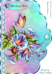 Morning Glory A4 Scallop Edge Card Front