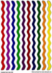Wavy Ribbons - Brights with Silver Trim