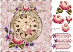 Time for Roses Square Card Front and Step by Step