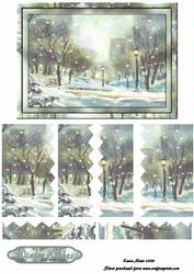 Christmas Eve in the Park Zig-zag Side Stacker Card Front