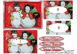Mr & Mrs Snowman Double Pyramid Card Front