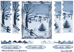 Blue Christmas Zig-zag Edge Side Stacker