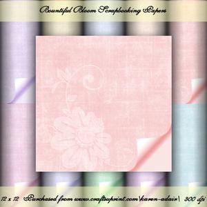 Bountiful Bloom with Page Curl Scrapbooking Paper Pack