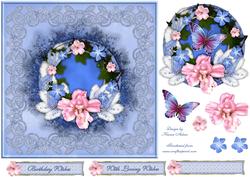 Florabunda - Square Card Front with Step by Step