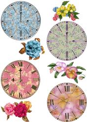 Floral Clock Faces with Decoupage