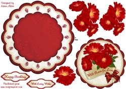 Wild Red Roses Wobble Card