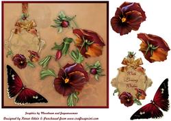 I Dream of Pansies Card Front with Step by Step