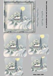 Christmas Eve Carol Service - Bracket Pyramid Card Front