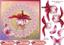 Fabulous Fuschia Square Card Front with Step by Step