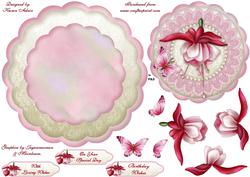 Fabulous Fuschia Scallop Wobble Card