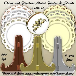 China & Precious Metal Plates and Stands