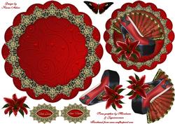 Red Lily Shoe Wobble Card
