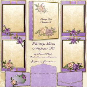 Heritage Roses Notepaper Set