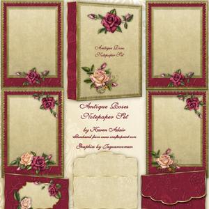 Antique Roses Note Paper Set