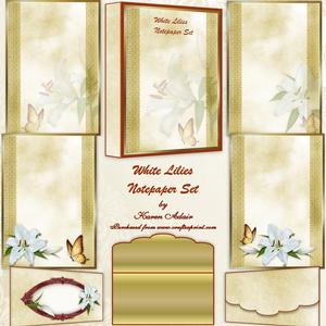 White Lilies Notepaper Set