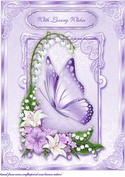 A Floral Fantasy in Lilac A4 Card Front