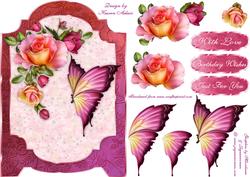 Romantic Roses Screen Card with Step by Step