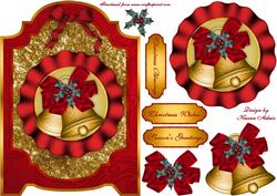 Christmas Bells Screen Shaped Card with Step by Step
