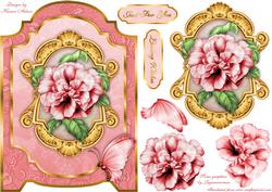 A Rose Red Screen Card Front with Step by Step