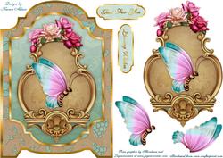 Butterfly and Roses Screen Card Front