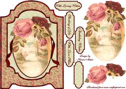 Vintage Roses and Lace Screen Card