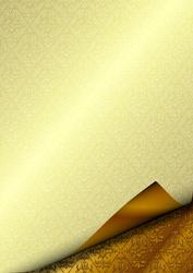 Double Layer Damask with Page Curl - Cream & Gold