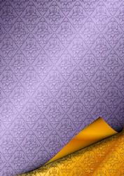 Double Layer Damask with Page Curl - Mauve & Gold